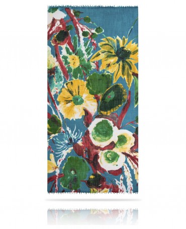 Палантин Женский W40-LA.PEINTURE/TURQU